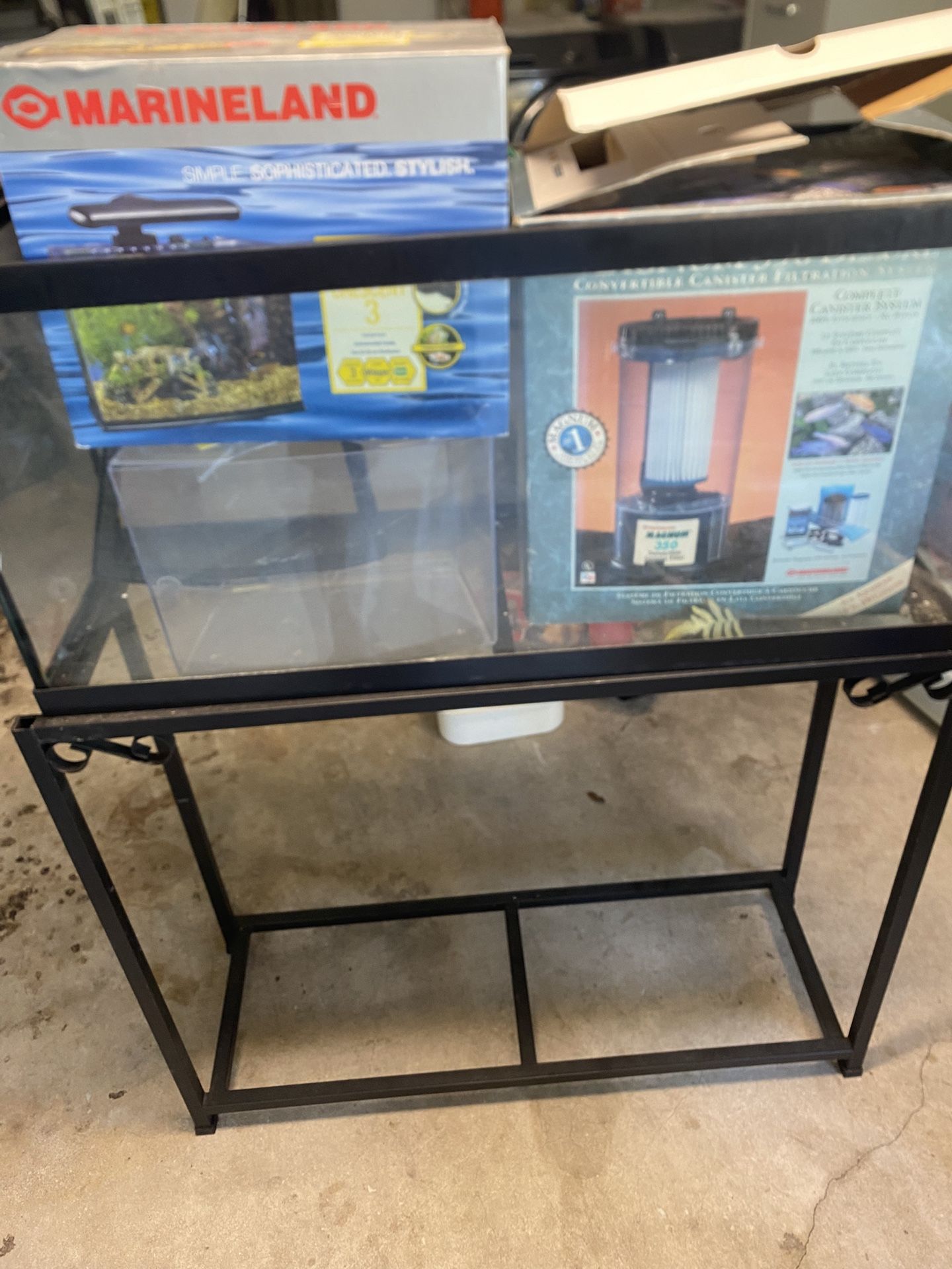 Aquarium, Filter, stand and heater