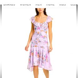 Astr The Label NWT Mermaid Icy Pink Devereaux Cutout Floral Midi Dress Women