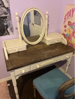Vintage vanity with chair