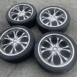 4 - 265/40r22 5x120 5x4.72 5x114.3 5x4.5 Rims Wheels Good Tires !!!!!