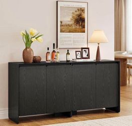 Midnight Black Modern Credenza