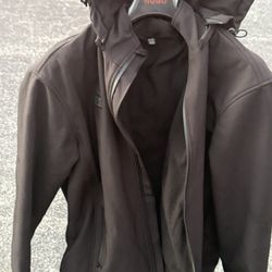 Men’s Black Soft shell Hooded Jacket (M)