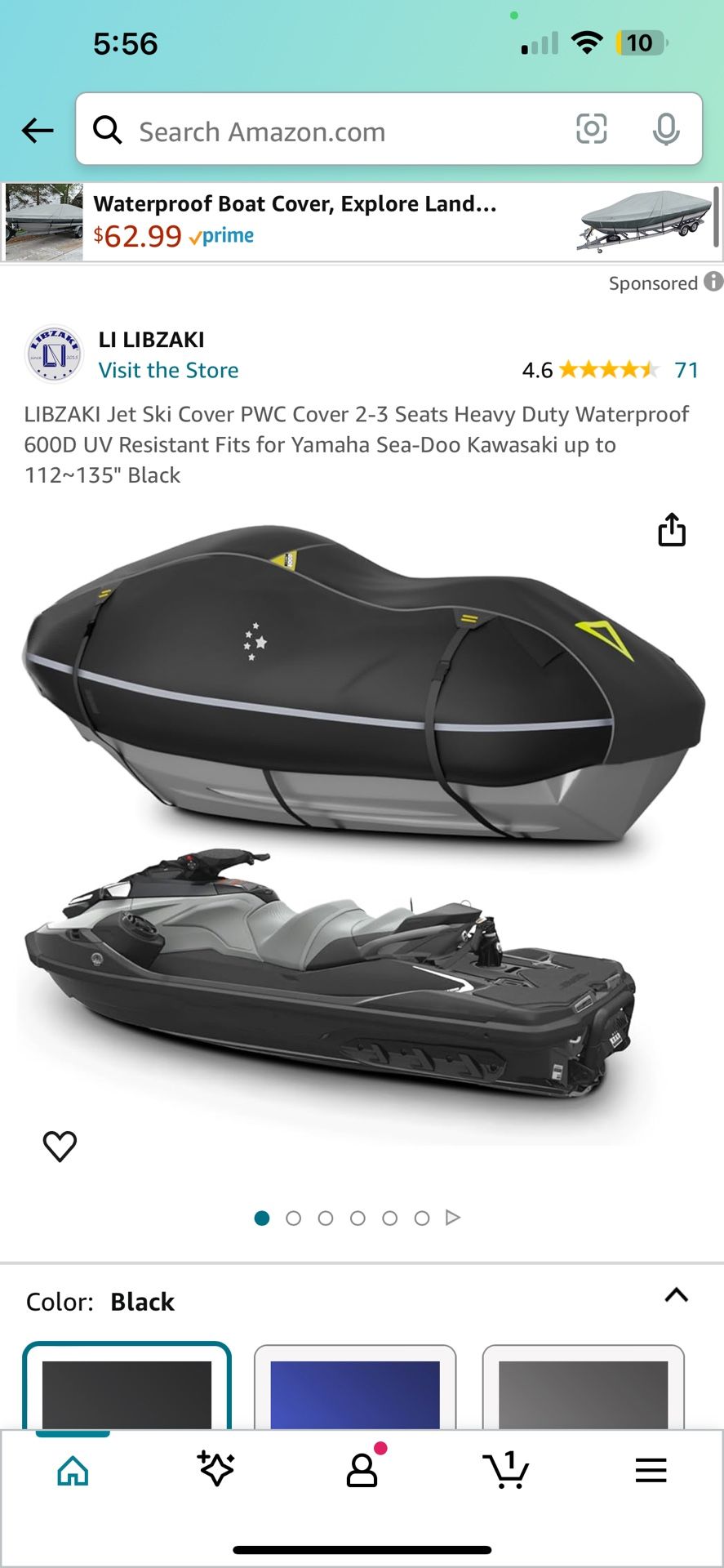 Libzaki Jet Ski Cover 112 To 135 Black