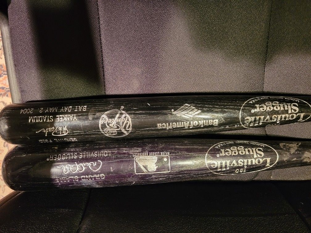 NY YANKEES WOODEN Baseball Bats. JETER & POSADA