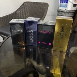 Dior Sauvage Eau De Parfum 3.4 fl.oz, 1 Million Paco Rabanne 3.4 fl.oz, Valentino Born in Roma Extradose 3.4 fl.oz, Boss Eau De Parfum 3.3 fl.oz