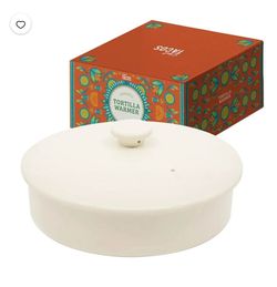 Chef Tacos Ceramic Tortilla Warmer, Microwavable, 8-inch Tortilla Holder Container 8 x 3.5 inches new  no box