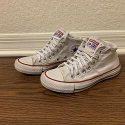 CONVERSE CHUCK TAYLOR ALL STAR MADISON MID OX WHITE CANVAS SNEAKERS 563511F
