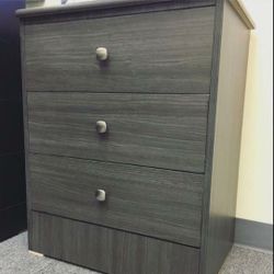Nightstand 3 Drawers Compress Wood