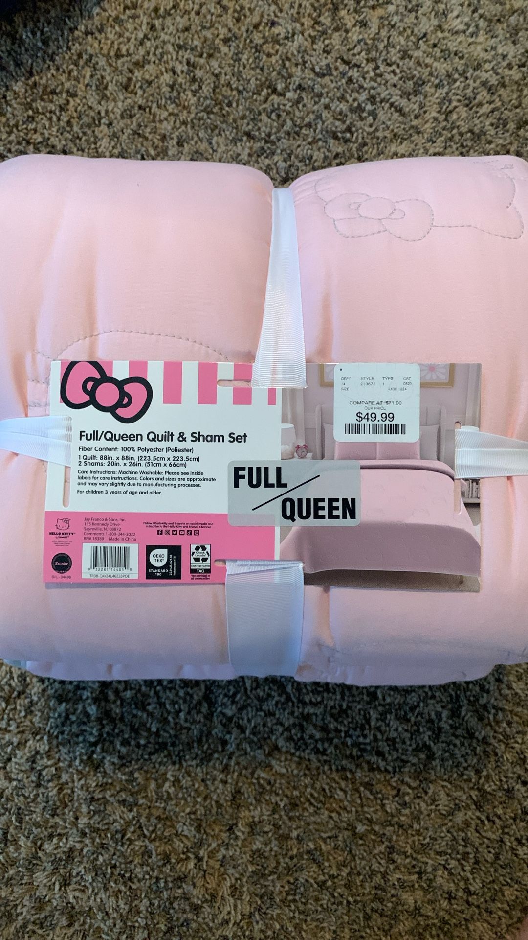 Hello Kitty Full/Queen Quilt Comforter - New