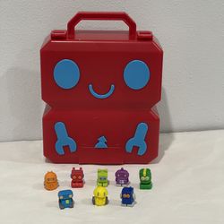 Carry Around Robot Town Lakeshore Includes 8 Robots Fun & Educational Play Set