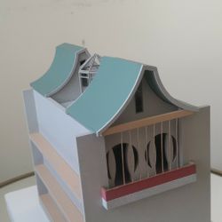 Japanese-Minimalist Space Observatory Architectural Scale Model / Planetarium Art