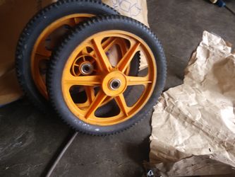John Deere mower bag & rear wheels for lawn mower