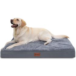 MIHIKK Waterproof Dog Bed Medium Size Dog Orthopedic Dog Beds for Crate with Removable Washable Cover Egg-Crate Foam Pet Pad Mat with Anti-Slip Bottom