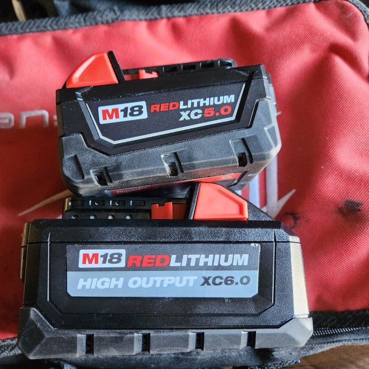 Firm Price π Milwaukee M18 6.0 & 5.0 Battery Used Good. Precio Firme π