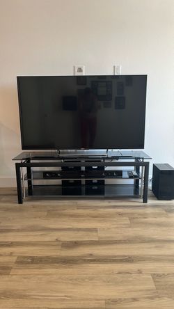 Sony TV, stand, Samsung system $200