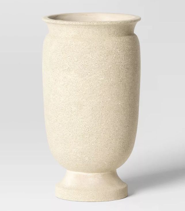 Plastic Outdoor Planter Pot Cream - Threshold™ designed with Studio McGee