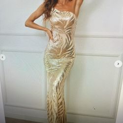 Gold Sequence Dress From Shein