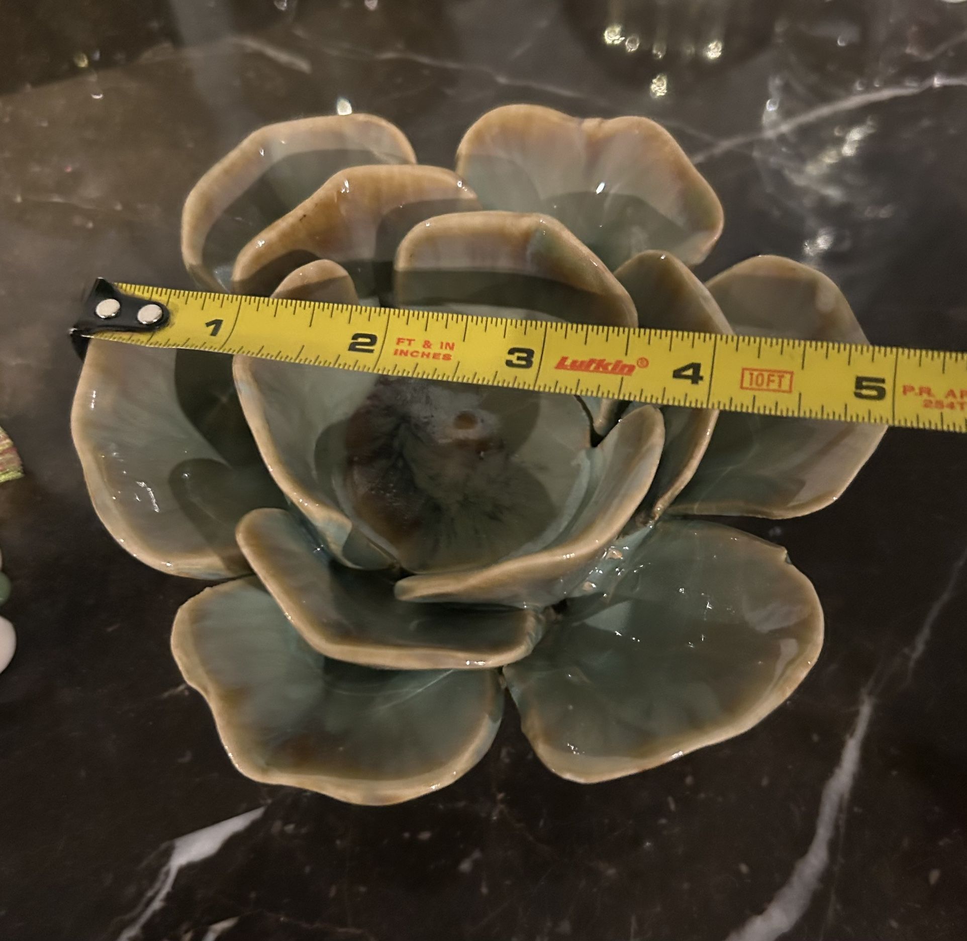 Ceramic Succulent, Votive Candle Holder