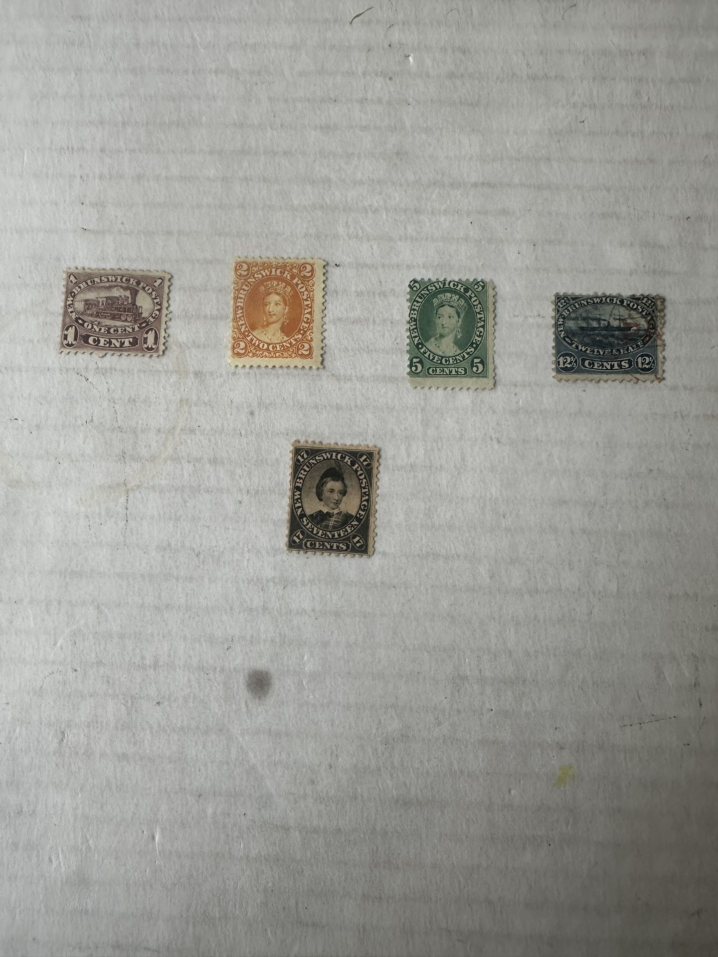 New Brunswick Group Of 5 Stamps Mint Hinge