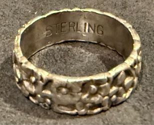 Vintage Sterling Forget Me Not Silver Ring
