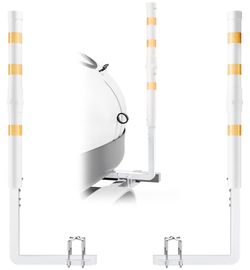 Boat Trailer Guide-ons, 2PCS Rustproof Galvanized Steel Boat Guide Poles with White PVC Pipes & Reflective Tape, Fits Trailer Frames up to 3" for Ski 
