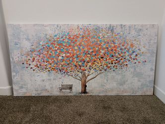 Abstract Colorful Tree Canvas Wall Art