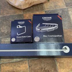GROHE, Toilet Paper Holder, Towel Bar, Corner Shelf