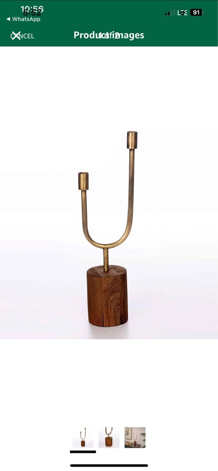 Villa2 Libra Wooden Iron Candle Holder Weathered 