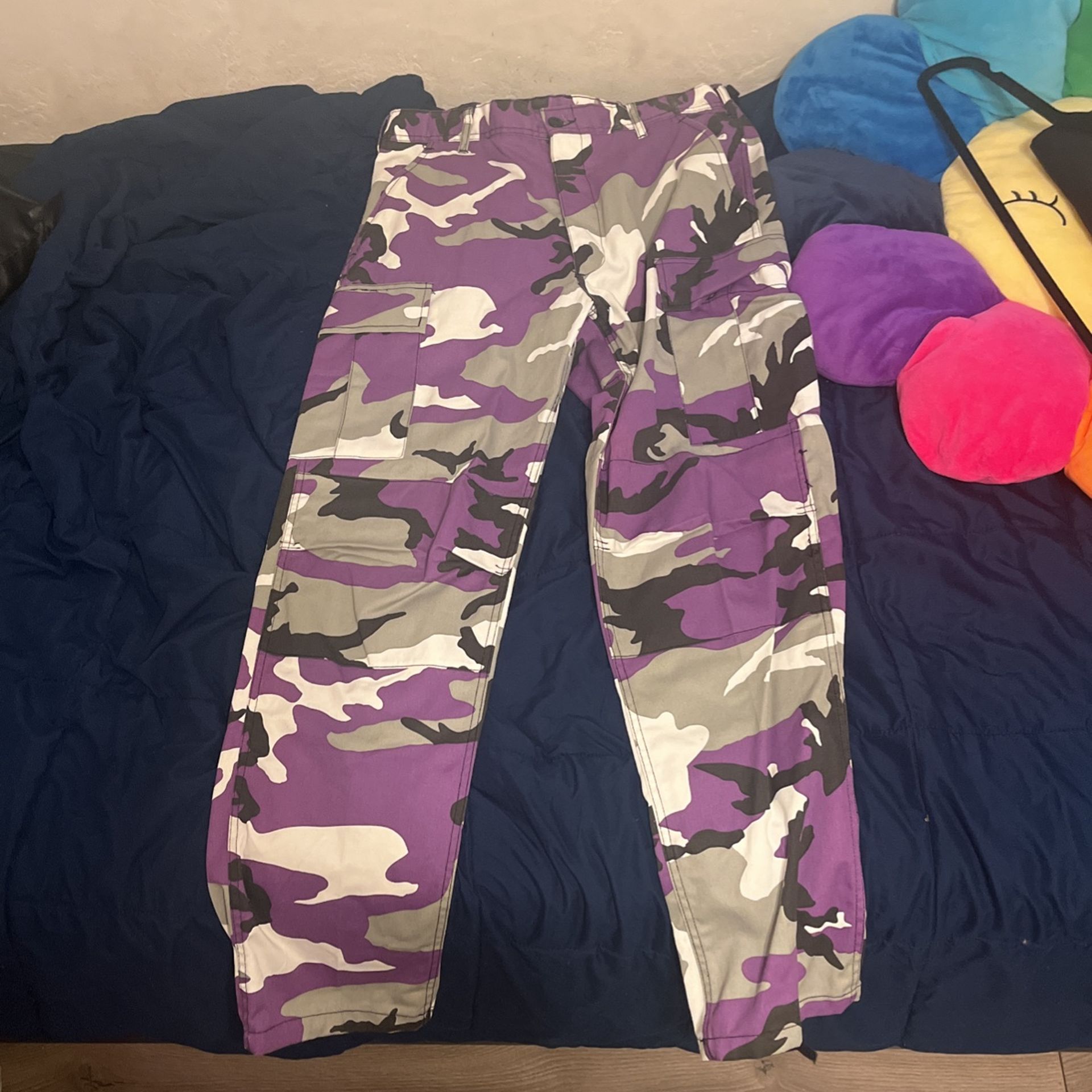 Purple Camo Cargo Pants