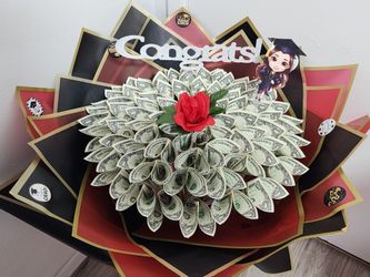 Last minute graduation money bouquet