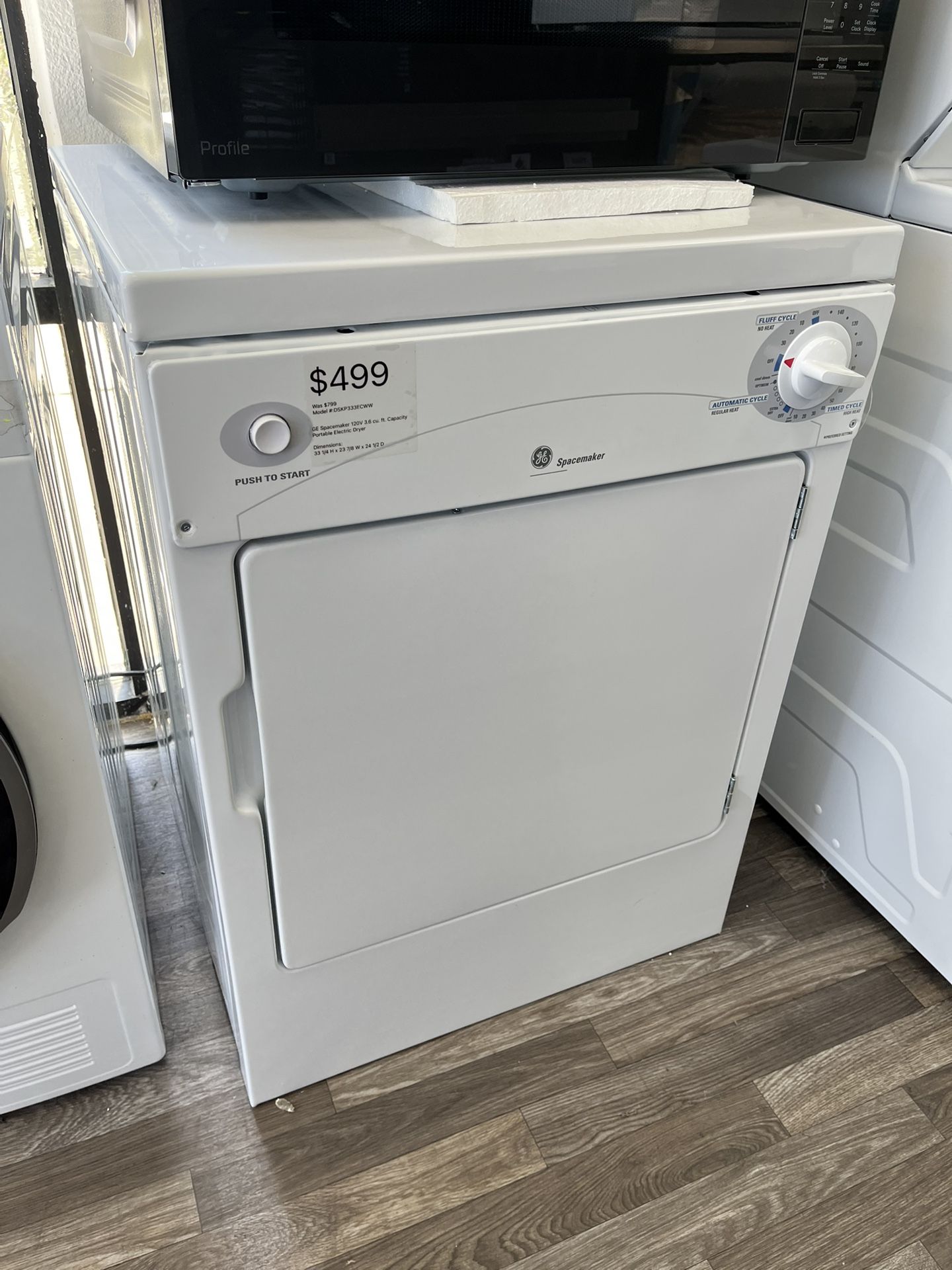 $499 Spacemaker 120V Portable Electric Dryer, Open Box, One Year Warranty