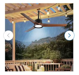 LOVMOR 52 Inch Black Waterproof Gazebo Fans with Lights Outdoor Hanging 6 Speed Reversible