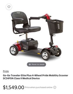 4 wheel pride gogo medical scooter
