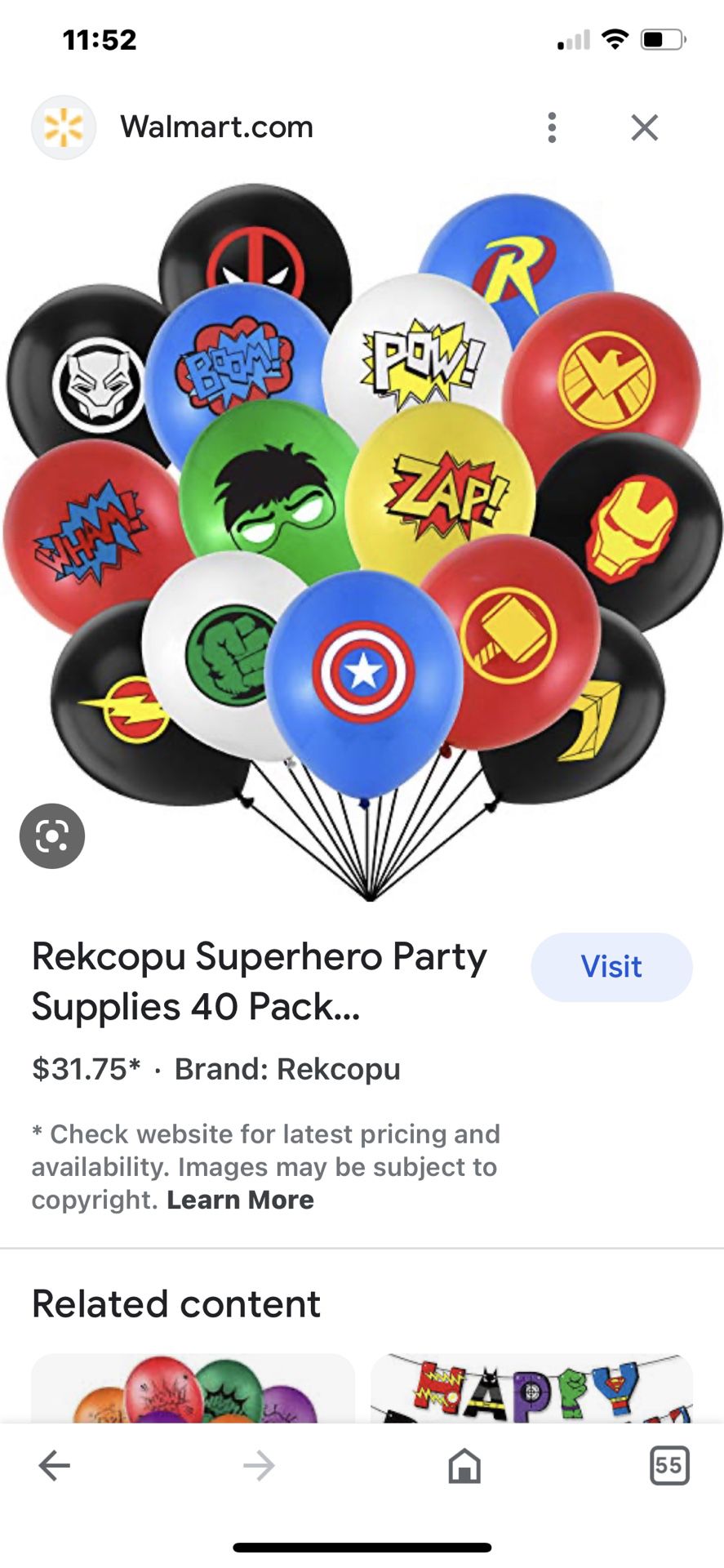 Rekcopu Superhero Party Supplies 40 Pack...