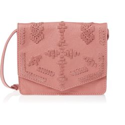 Lucky Brand Genuine Coral Leather Whipstich Rela Small Crossbody