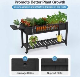 YEFU® Elevated Garden Bed With Storage Shelf