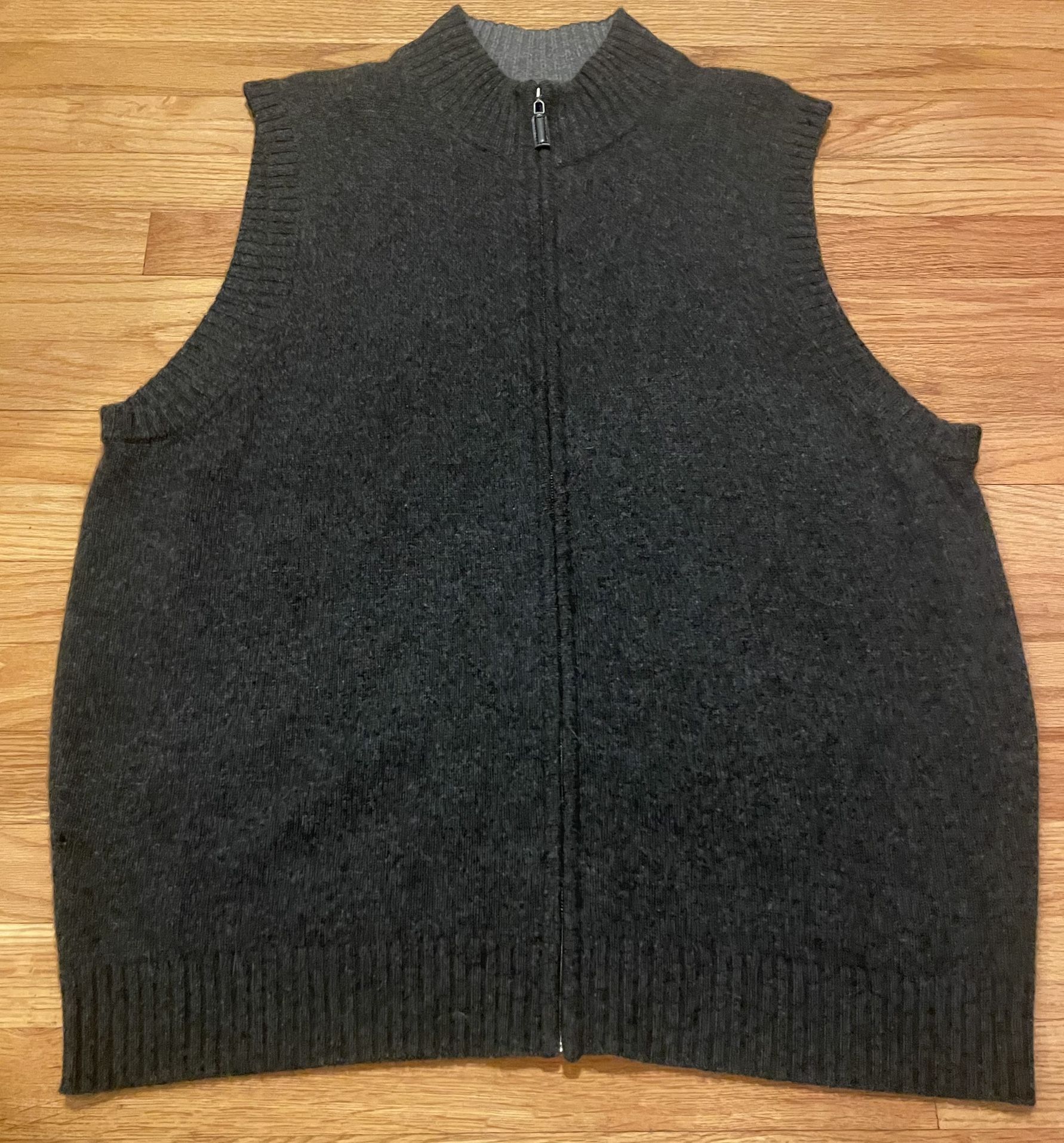 Paolo Mondo 100% Cashmere Men’s Full Zip Sweater Vest XXL
