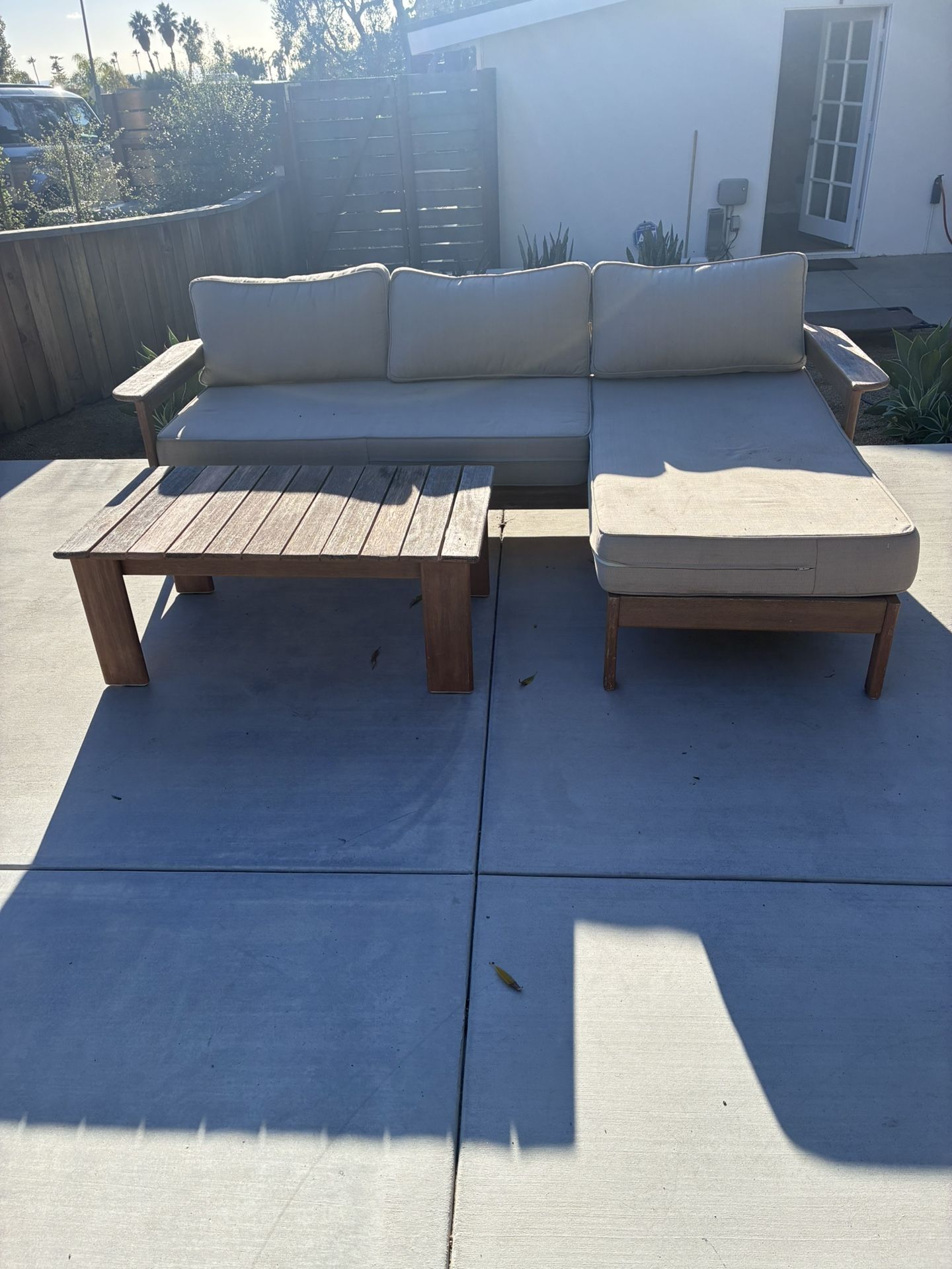 West Elm Sectional Outside Couch With Table And Chairs 