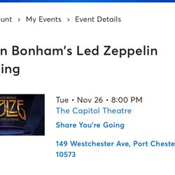 Jason Bonhams Led Zeppelin 11/26 Cap Theater 