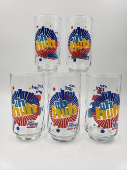 5 Diet Pepsi Glasses "You got the right one baby, uh huh" Vintage