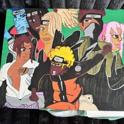 🎨 Naruto Fan Art Canvas – Custom Hand-Painted – One of a Kind