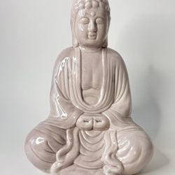 Great Gift!  Blush Glazed Seated Buddha Statue – Calming Decorative Accent