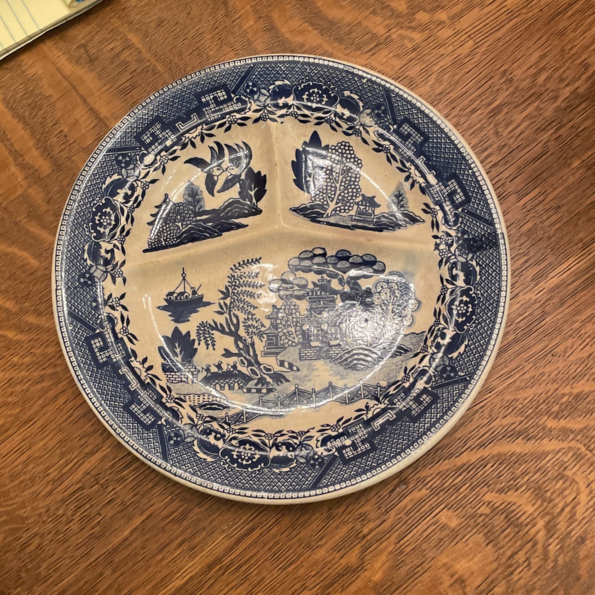 Antique Blue Willow Plates, Set Of 2