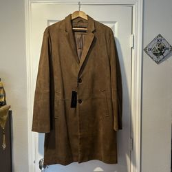 Zara Men’s Large Faux Suede Coat 