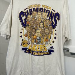 2009 Lakers Champions Adidas T Shirt Size Large 