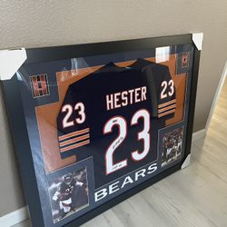 Devinq Hester Signed Custom Framed Jersey Inscribed "HOF 24"
