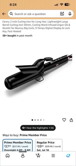 Farery 2 inch Curling Iron for Long Hair