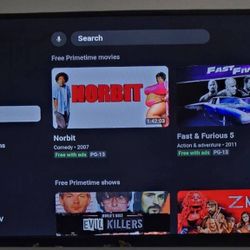 43   Inch Flat-Screen T.V.  With Glow In The Dark T.V. Remote Cover