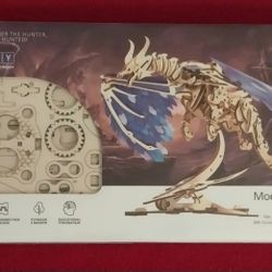 New Sealed UGears Moveable 3D Jigsaw Puzzle Windstorm Dragon w Rubber Band Motor
