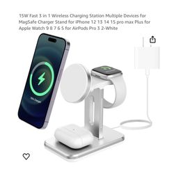 Brand new 15W Fast 3 in 1 Wireless Charging Station Multiple Devices for MagSafe Charger Stand for iPhone 12 13 14 15 pro max Plus for Apple Watch 9 8